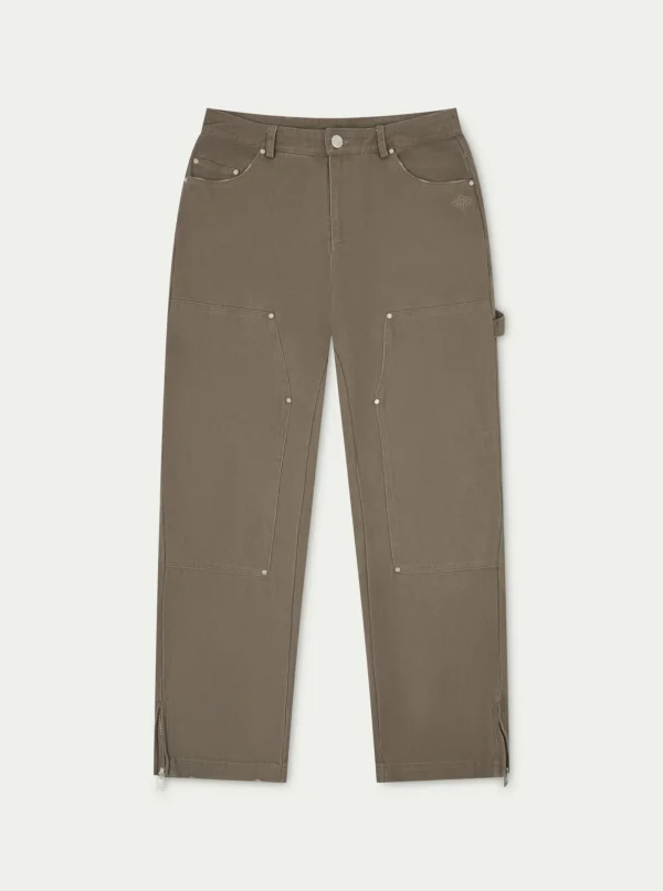 The Couture Club Twinsets-Twill Rivet Detail Carpenter Pant