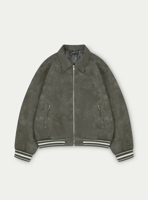 The Couture Club Coats & Jackets-Vintage Look Faux Leather Bomber Jacket
