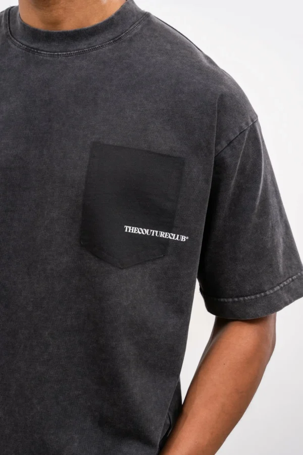 The Couture Club T-Shirts-Washed Pocket Detail T-Shirt