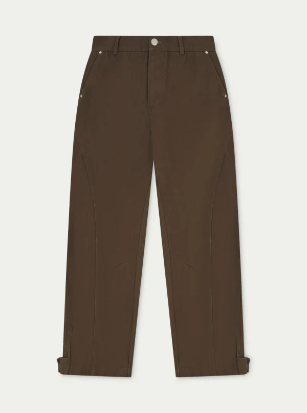 The Couture Club Bottoms-Woven Canvas Distressed Trouser