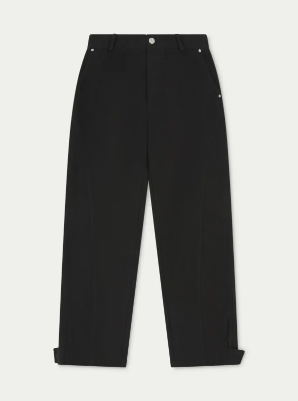 The Couture Club Bottoms-Woven Canvas Distressed Trouser