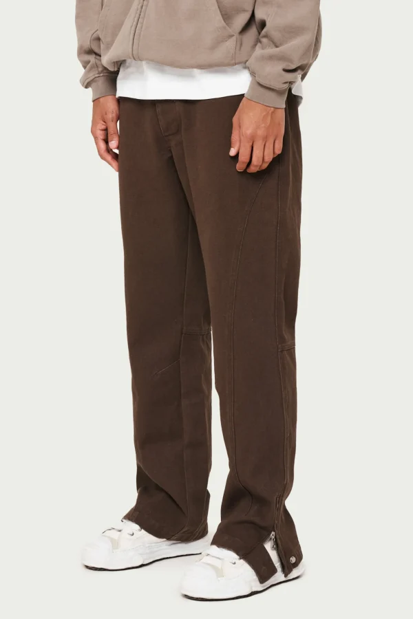 The Couture Club Bottoms-Woven Canvas Distressed Trouser