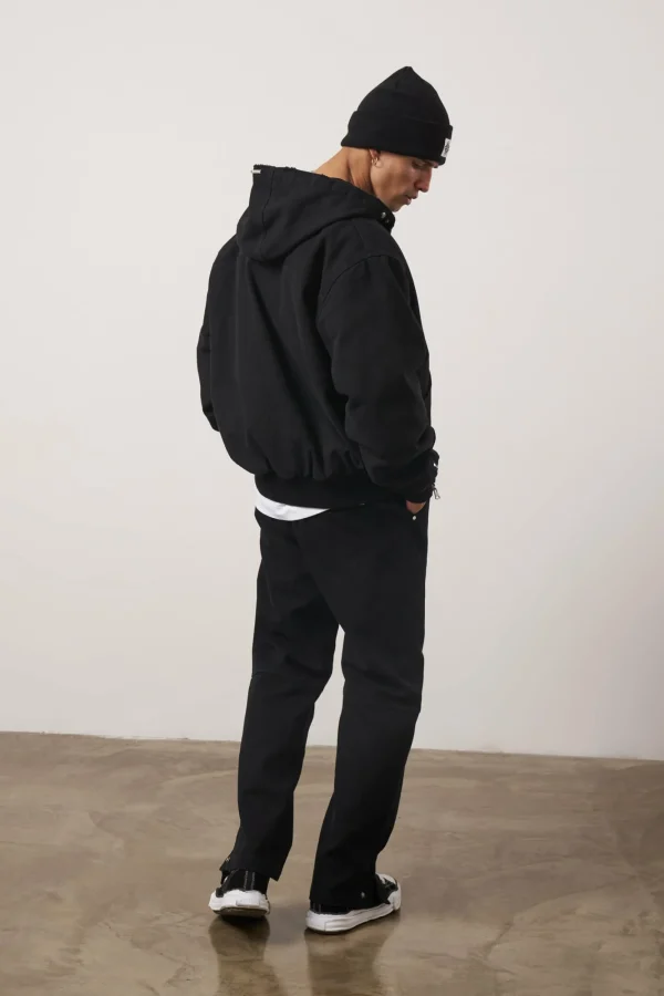 The Couture Club Bottoms-Woven Canvas Distressed Trouser