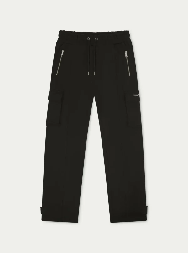 The Couture Club Cargo Pants-Zip Detail Wide Leg Jersey Cargo Joggers
