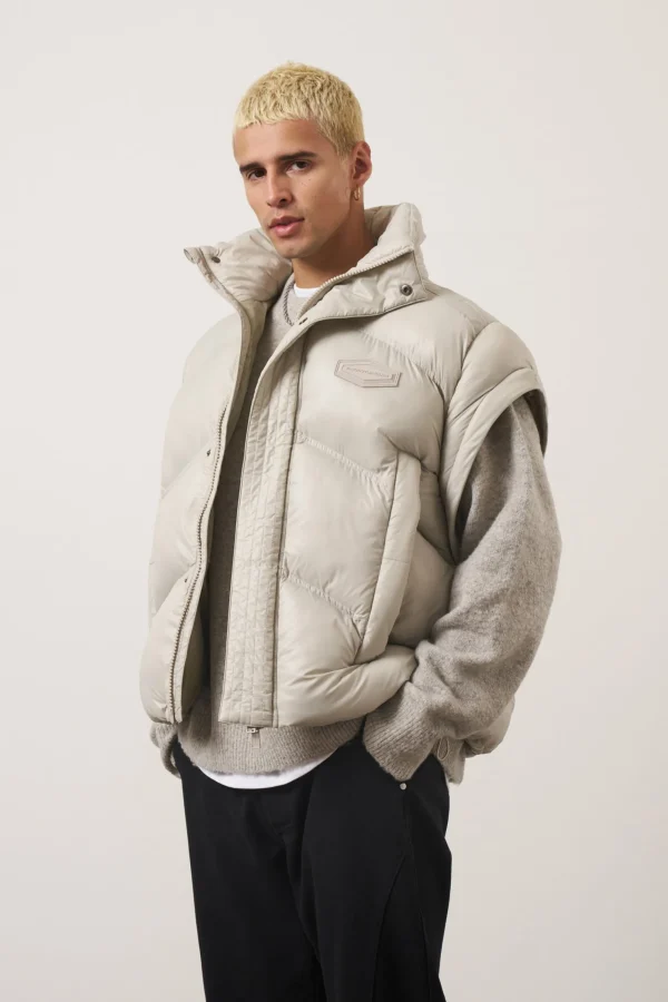 The Couture Club Coats & Jackets-Zipper Sleeve Detail Puffer